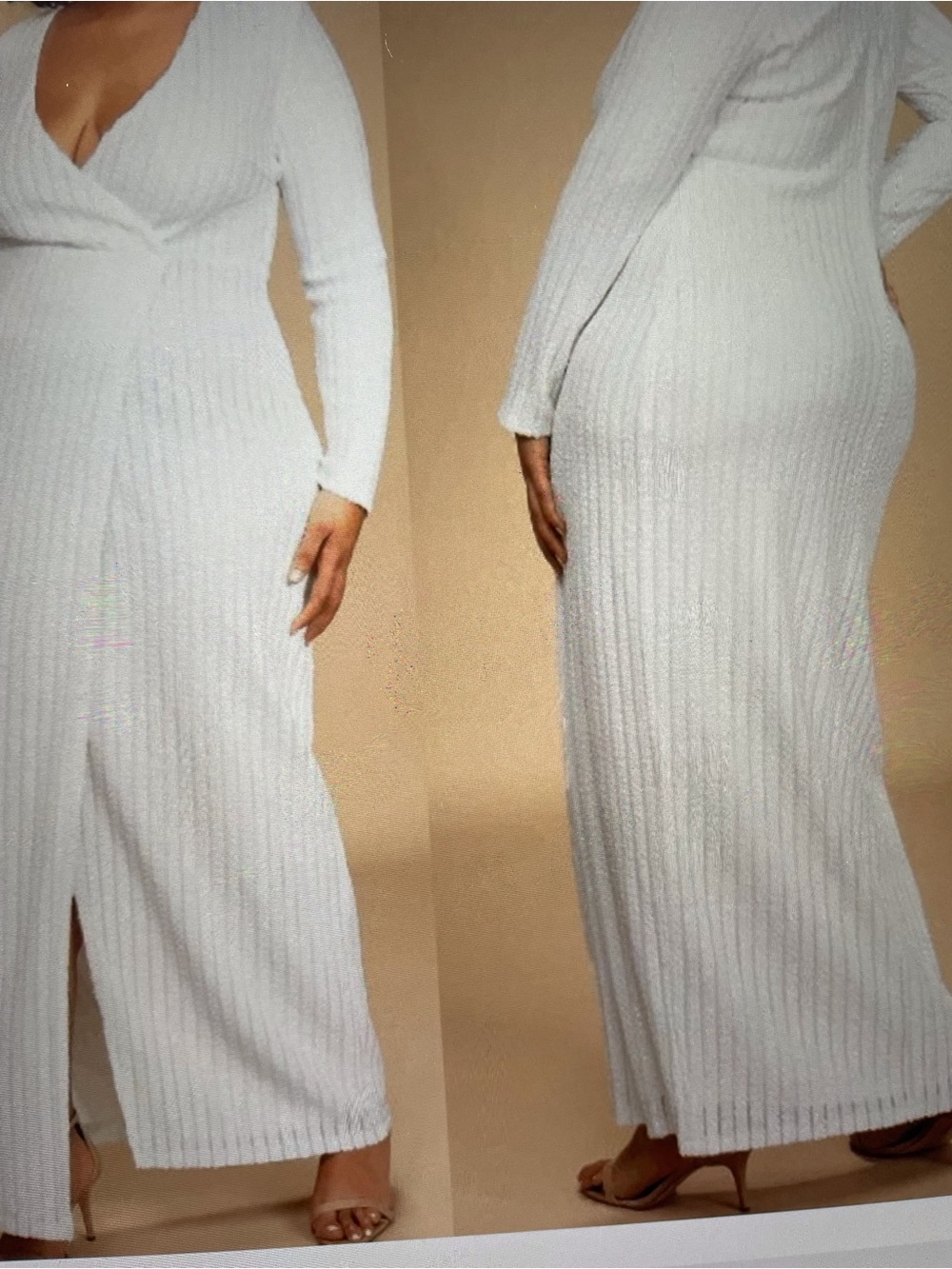 Lulu's Ivory Zip-Back Dress with Gold Logo
